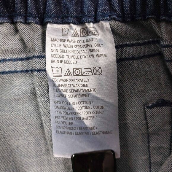 Isaac Mizrahi Live Sz 8 Stretch Denim Jeans Pull On Back Elastic Waist Bootcut - Picture 9 of 11